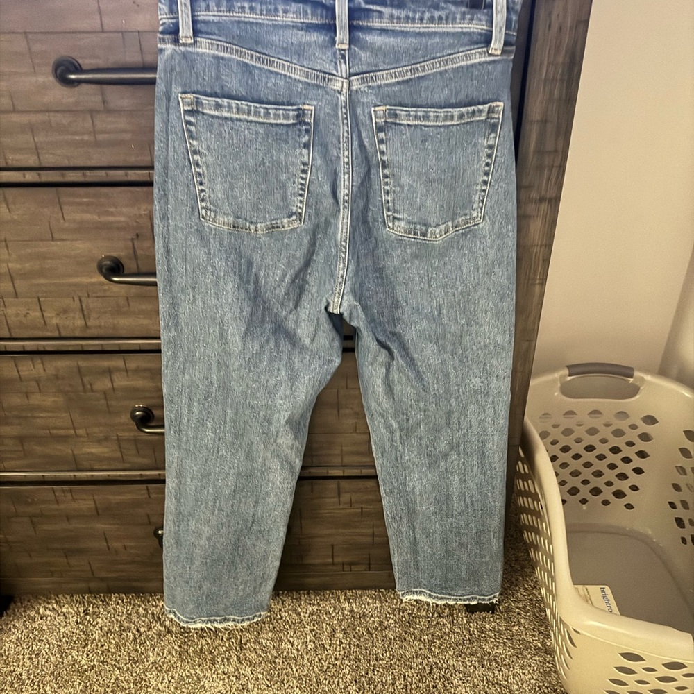 Wild Fable Blue Straight Leg Jeans with Distressed Details